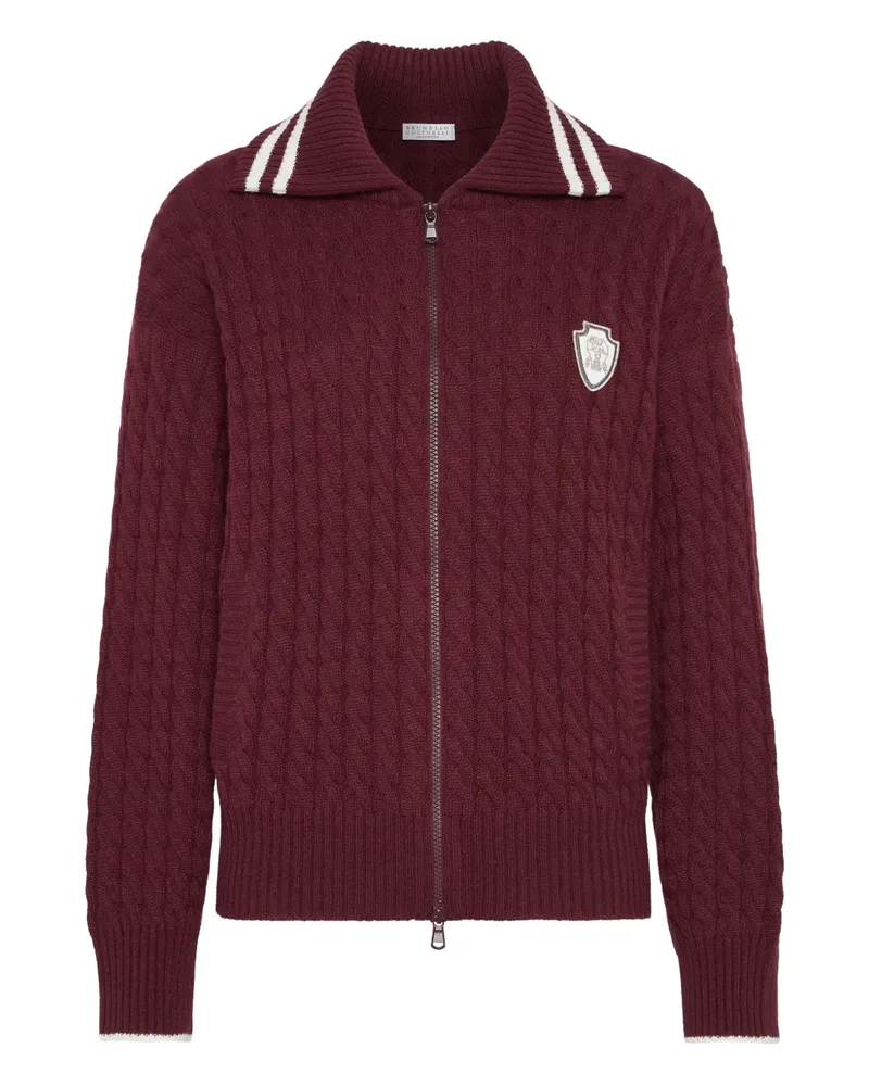 Brunello Cucinelli Cardigan mit Zopfmuster - Rot Rot
