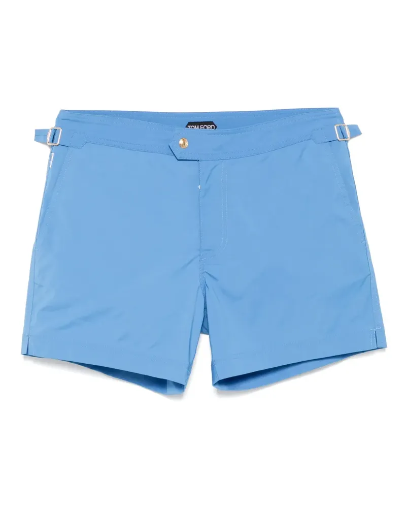 Tom Ford Badeshorts mit Logo-Patch - Blau Blau