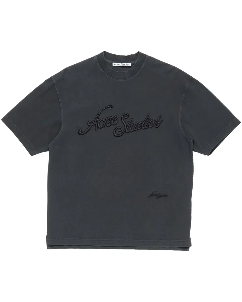Acne Studios T-Shirt mit Stickerei - Schwarz Schwarz