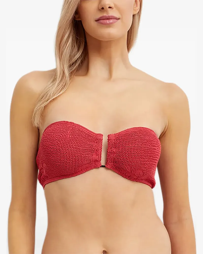 bond-eye Blake Bikinioberteil mit Palmendetail - Rot Rot