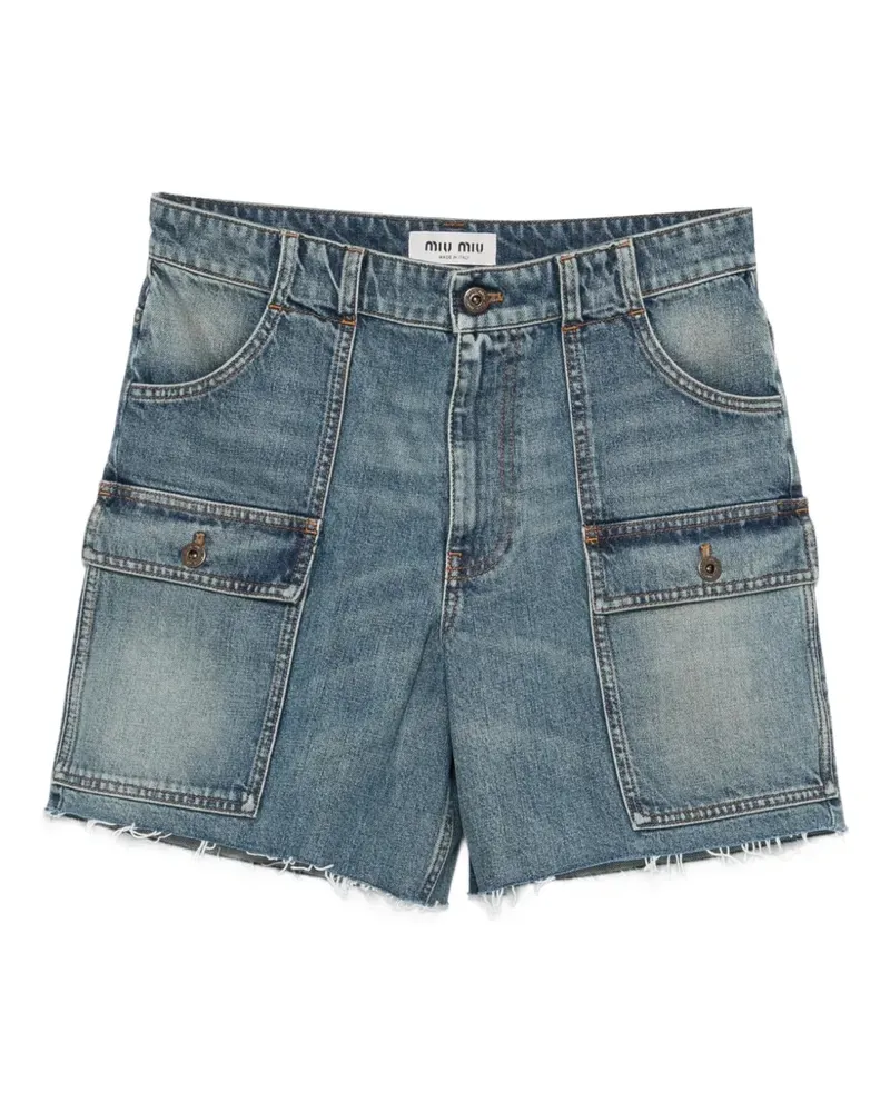 Miu Miu cargo-pocket denim shorts - Blau Blau