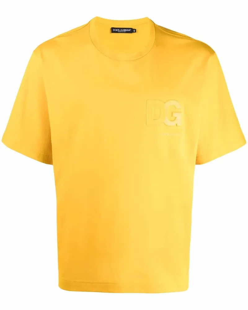 Dolce & Gabbana T-Shirt mit Logo-Prägung - Gelb Gelb
