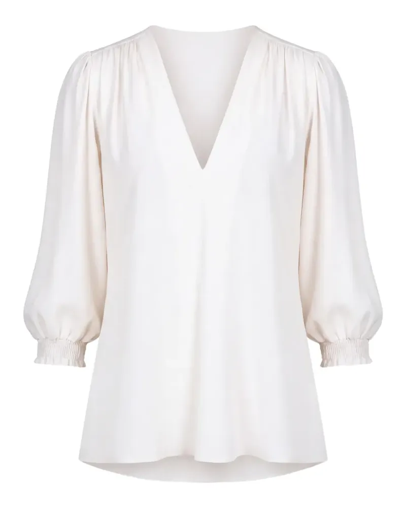 Seventy Geraffte Bluse mit V-Ausschnitt - Nude Nude