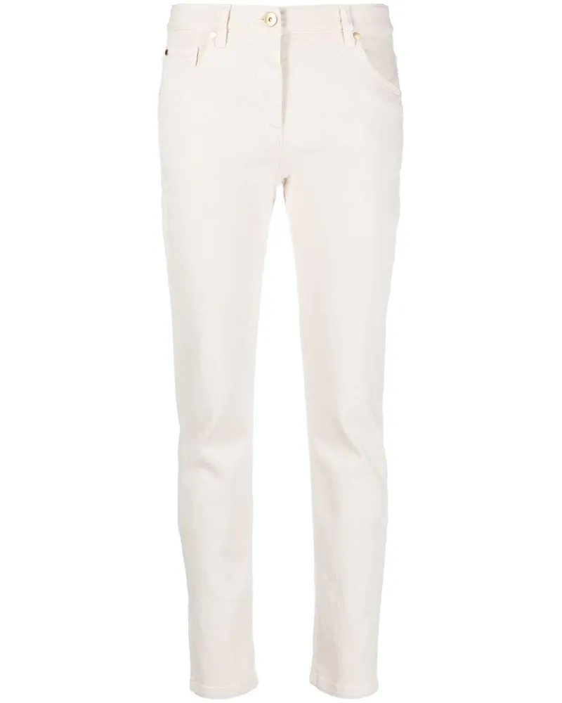 Brunello Cucinelli Straight-Leg-Hose mit Logo-Print - Weiß Weiß