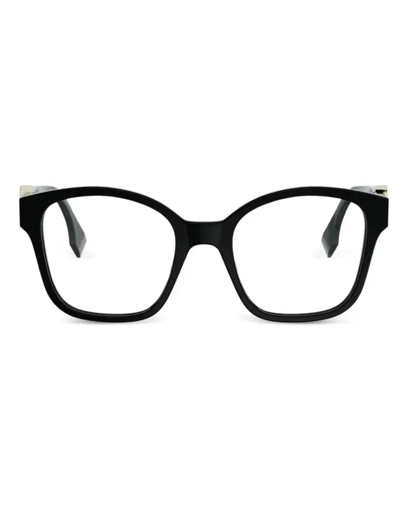 Fendi Brille mit eckigem Gestell - Schwarz Schwarz