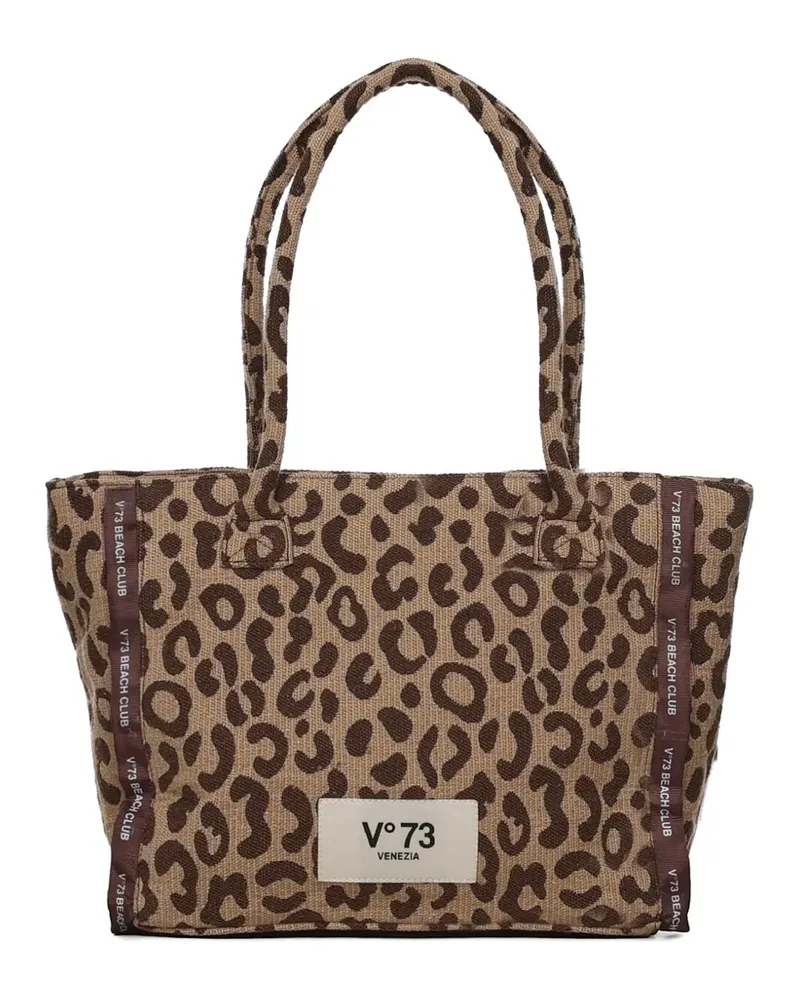 V°73 Tote Bag mit Animal-Print - Nude Nude