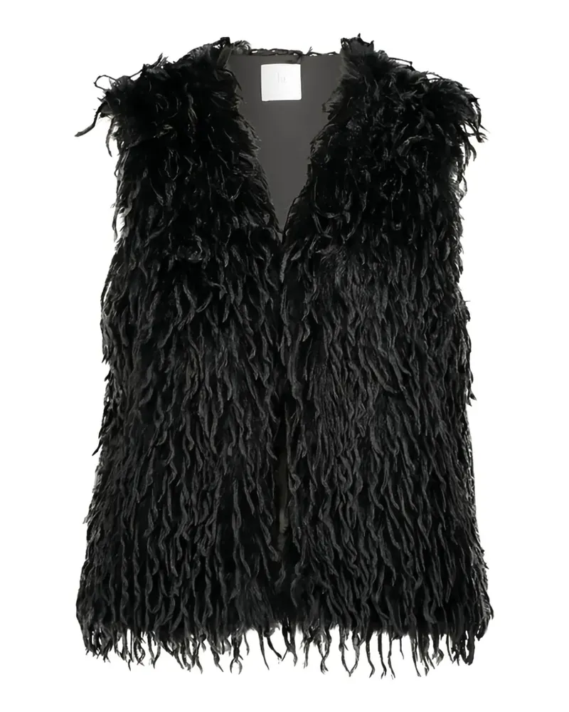 Betty Barclay fluffy V-neck vest - Schwarz Schwarz