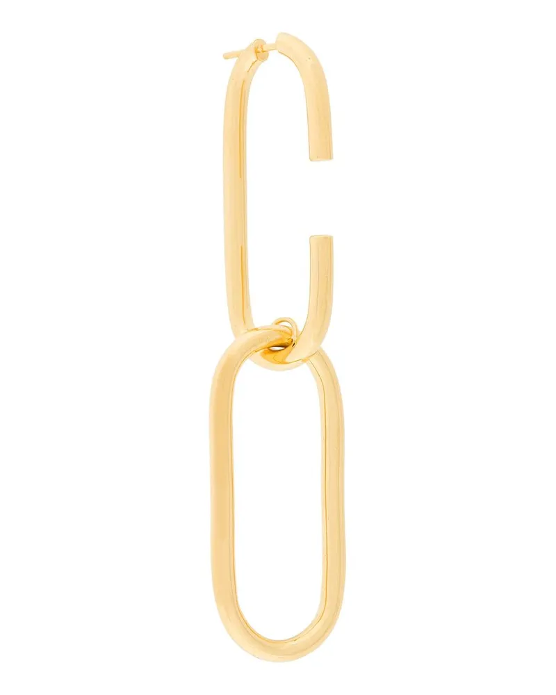 Maria Black Oval Link' Ohrring - Metallic Metallic