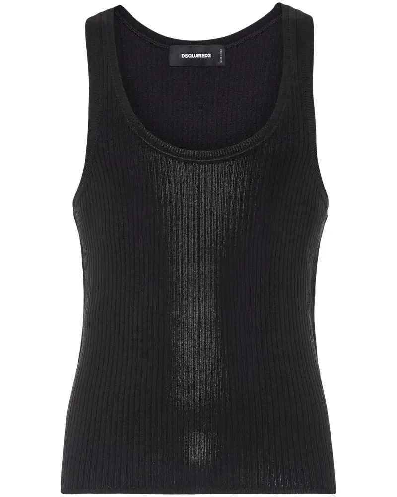 Dsquared2 Geripptes Trägershirt - Schwarz Schwarz