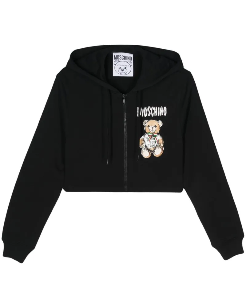 Moschino Cropped-Kapuzenpullover - Schwarz Schwarz