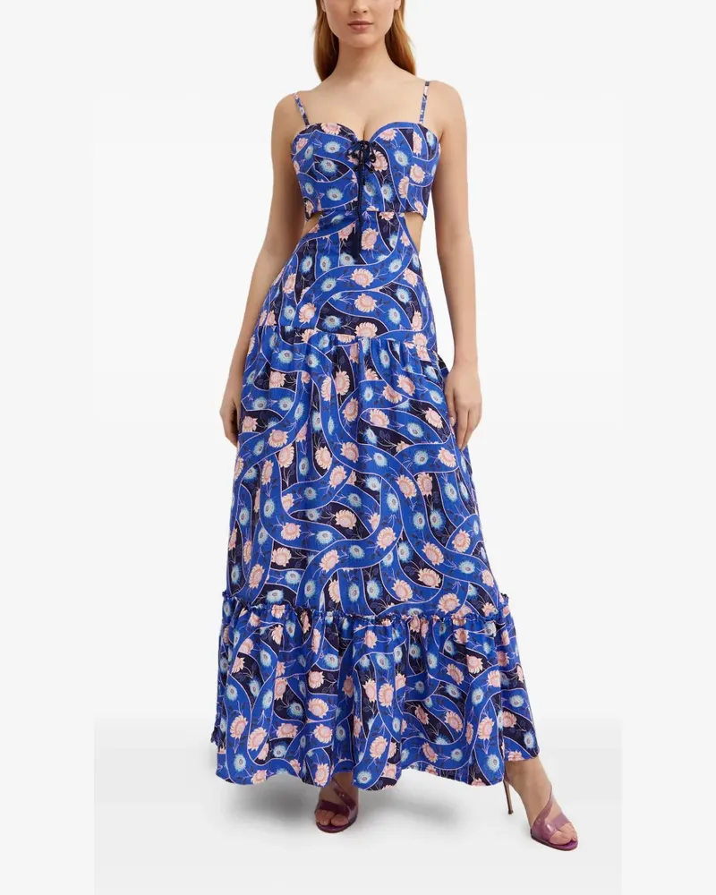 AGUA BENDITA floral-pattern maxi dress - Blau Blau