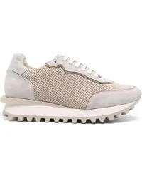 Eleventy Perforierte Sneakers aus Wildleder Nude