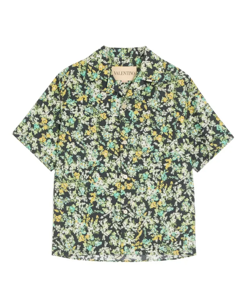 Valentino Garavani Valentino Bowlinghemd aus Baumwoll-Popeline mit Papier-Print - Schwarz Schwarz