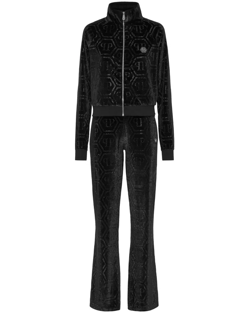 Philipp Plein Jogginghose mit Monogramm - Schwarz Schwarz