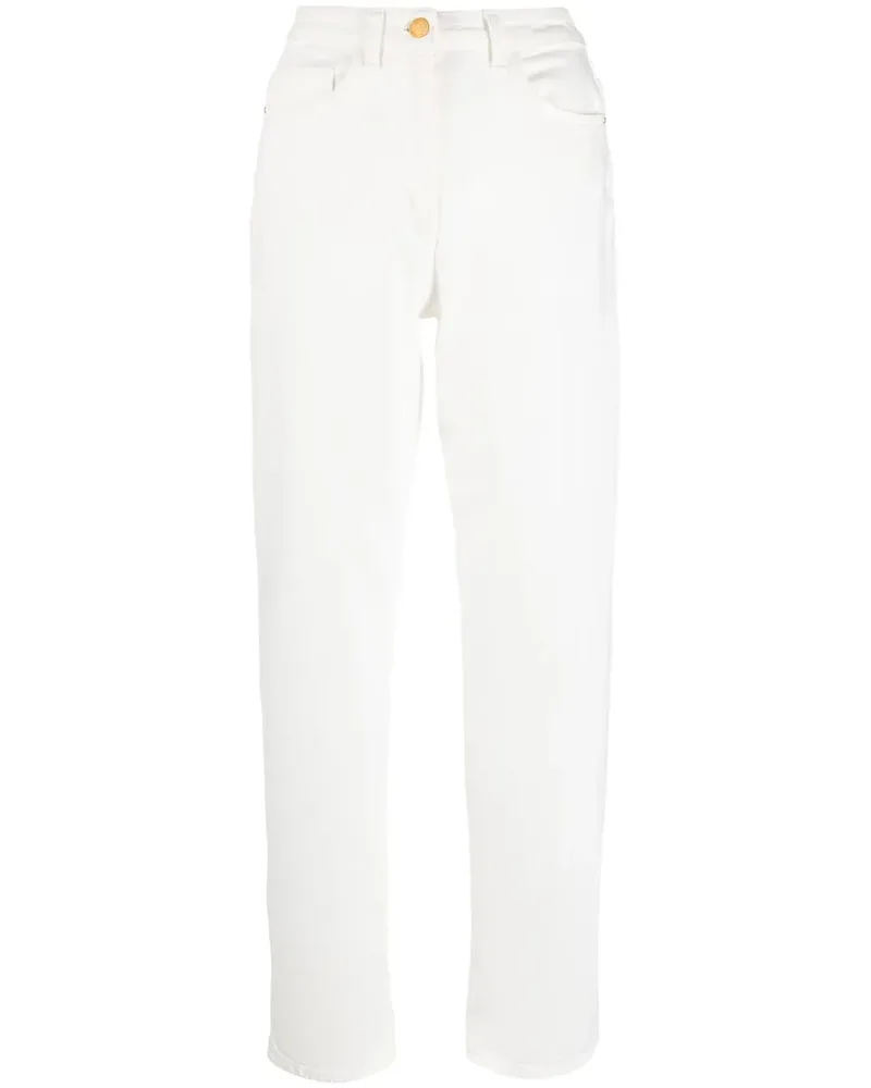 Elisabetta Franchi Gerade Hose mit hohem Bund - Weiß Weiß