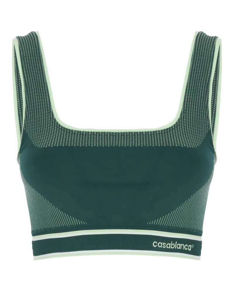 Casablanca Paris seamless striped-trim top - Grün Grün