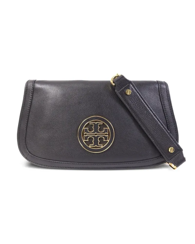 Tory Burch Amanda Clutch mit Logo - Schwarz Schwarz