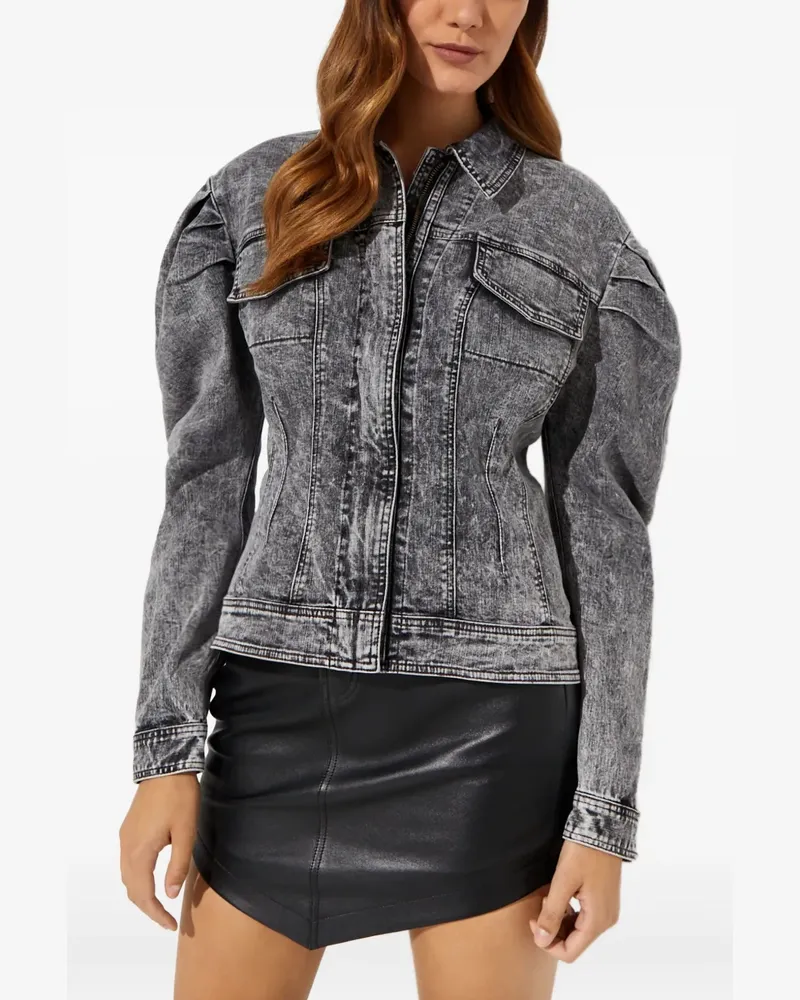 Norma Kamali puff-sleeves denim jacket - Grau Grau