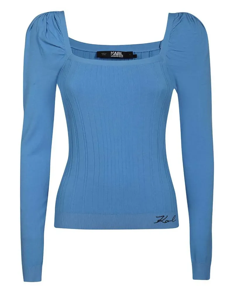 Karl Lagerfeld T-Shirt mit Logo-Stickerei - Blau Blau
