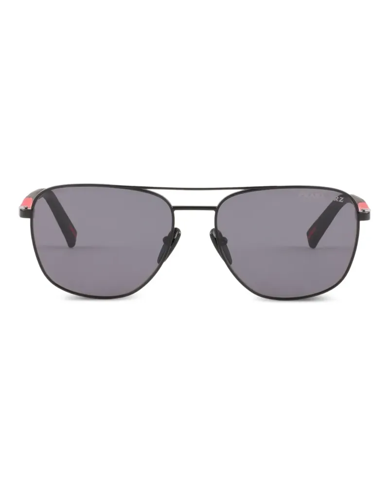 Prada Sonnenbrille mit eckigem Gestell - Schwarz Schwarz