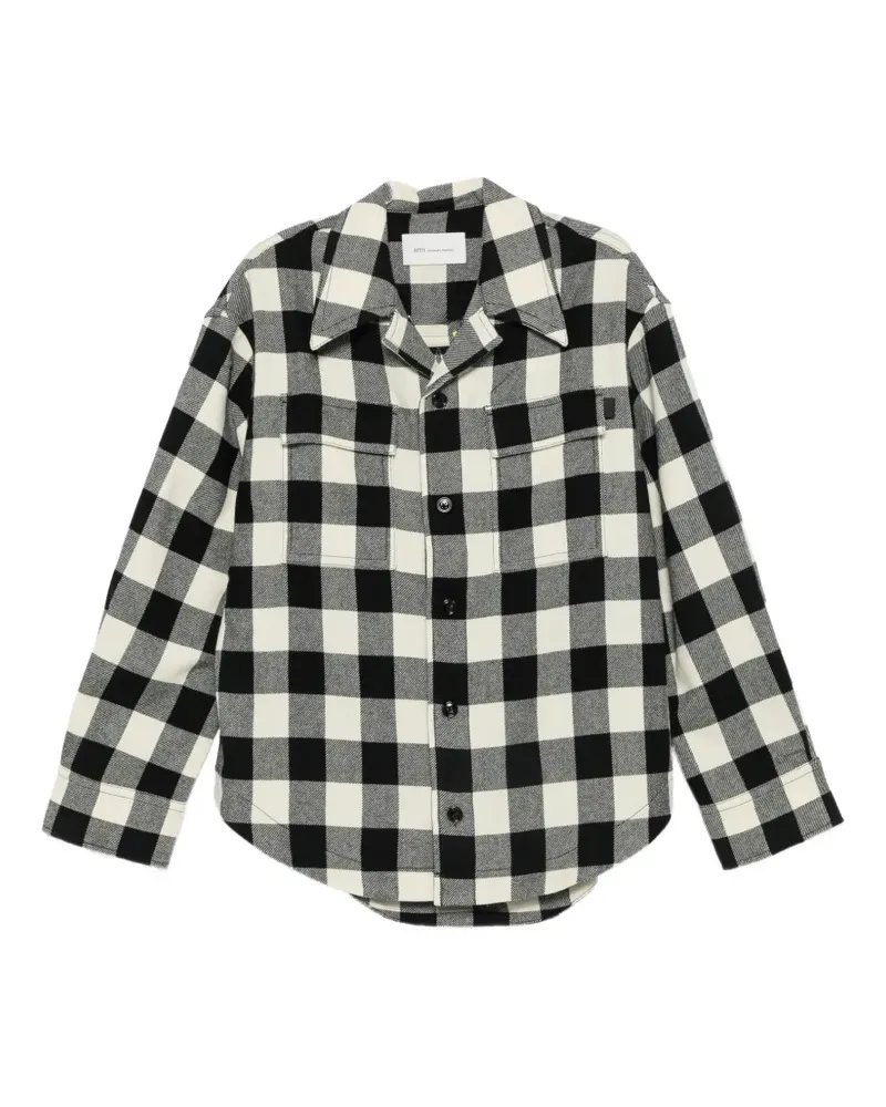 AMI Paris check-pattern flap-pocket overshirt - Schwarz Schwarz
