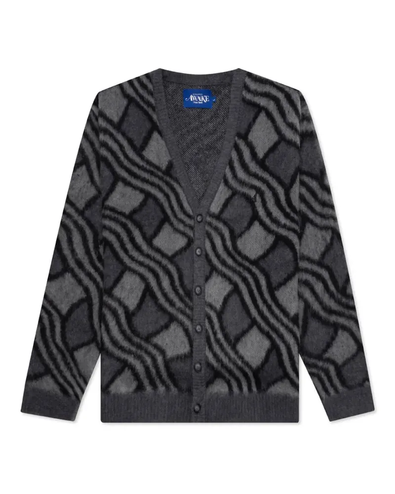 AWAKE NY Cardigan mit Jacquardmuster - Schwarz Schwarz
