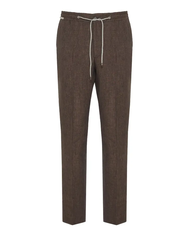 Corneliani Bundfaltenhose mit Kordelzug - Braun Braun