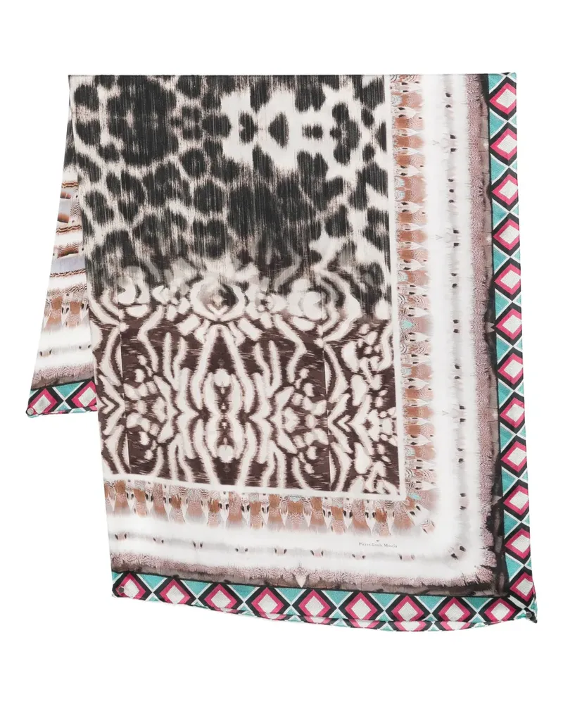 Pierre-Louis Mascia animal-print silk scarf - Nude Nude