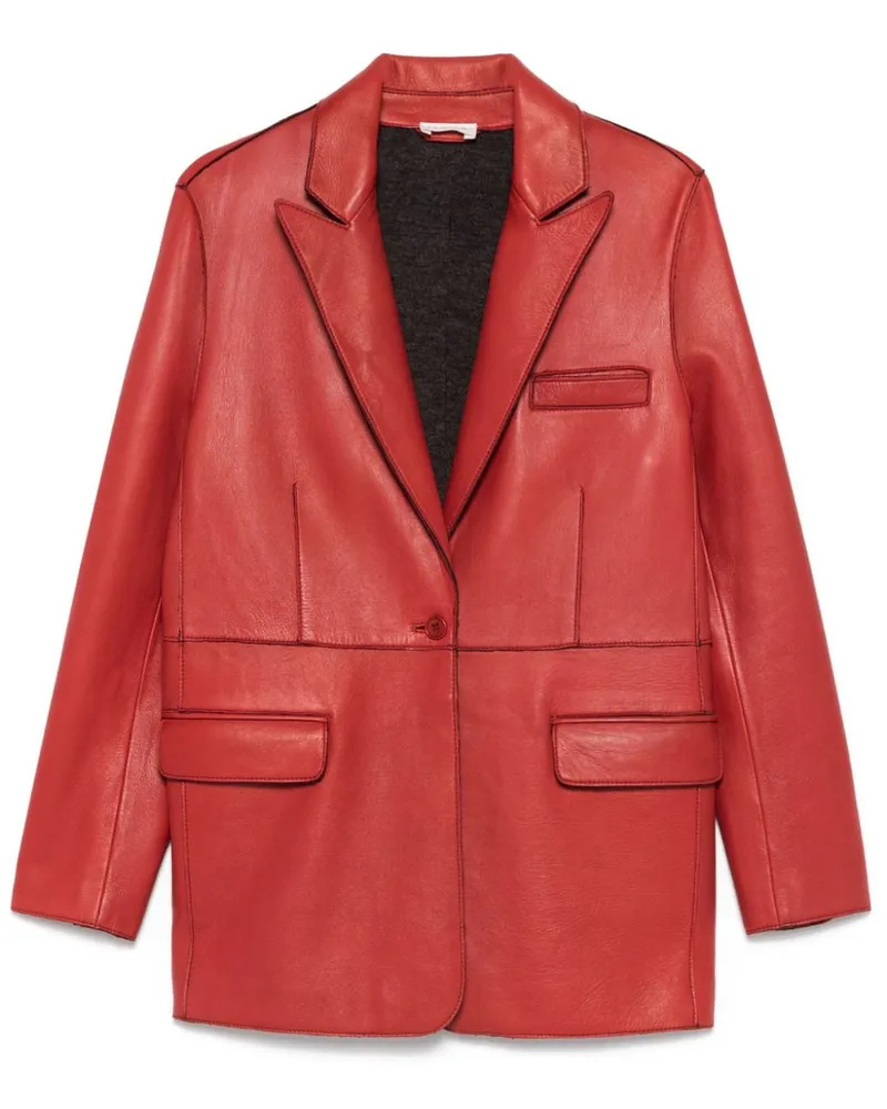 P.A.R.O.S.H. P.A.R.O H. Maciock Blazer aus Leder - Rot Rot