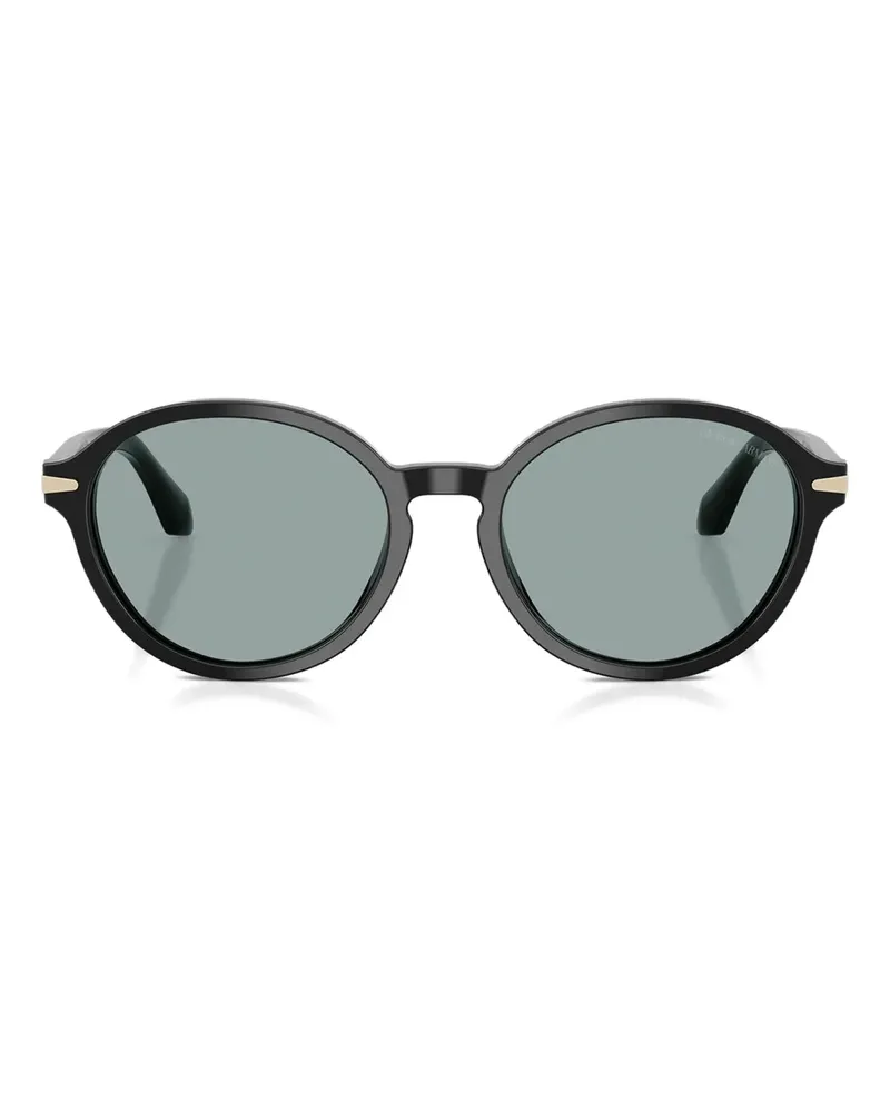 Giorgio Armani Sonnenbrille mit rundem Gestell - Schwarz Schwarz
