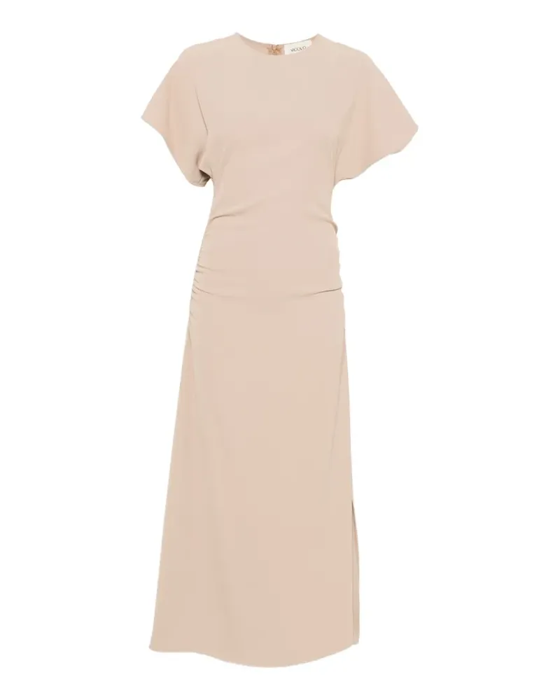 VICOLO ruched-detail midi dress - Nude Nude