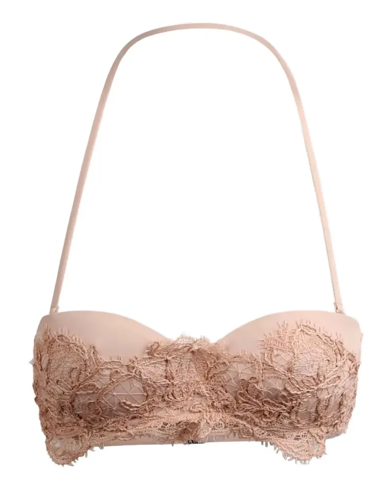 Ermanno Scervino Bandeau-Bikinioberteil mit Spitzenbesatz - Nude Nude