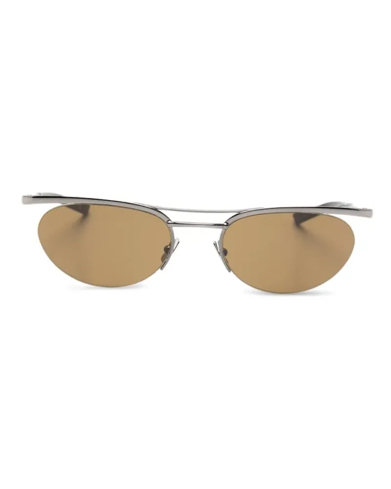Saint Laurent Sonnenbrille mit ovalem Gestell - Grau Grau