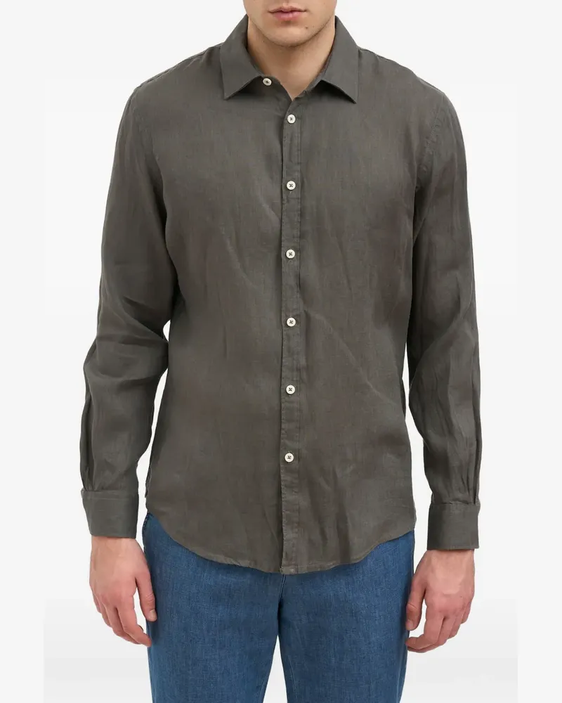 Daniele Alessandrini long-sleeves linen shirt - Grün Grün