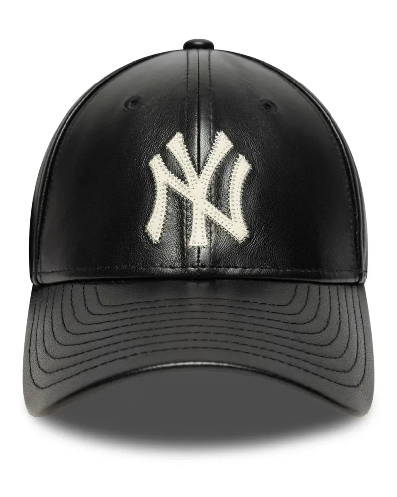 New Era 9Forty Baseballkappe aus Leder - Schwarz Schwarz