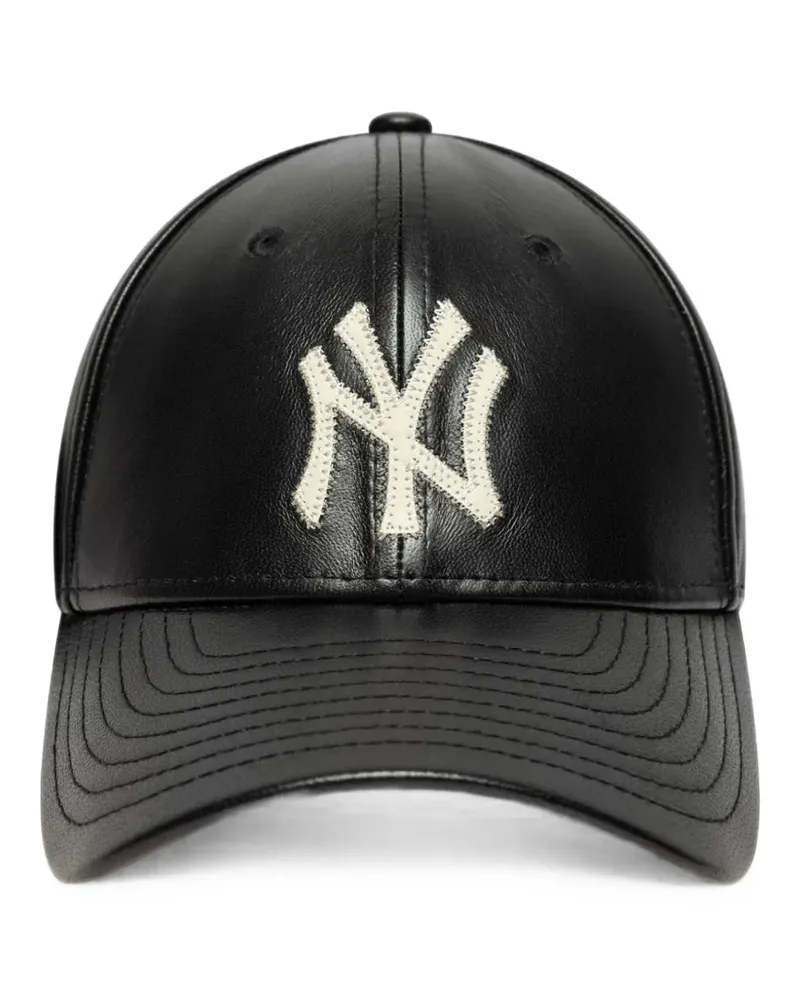 New Era 9Forty Baseballkappe aus Leder - Schwarz Schwarz