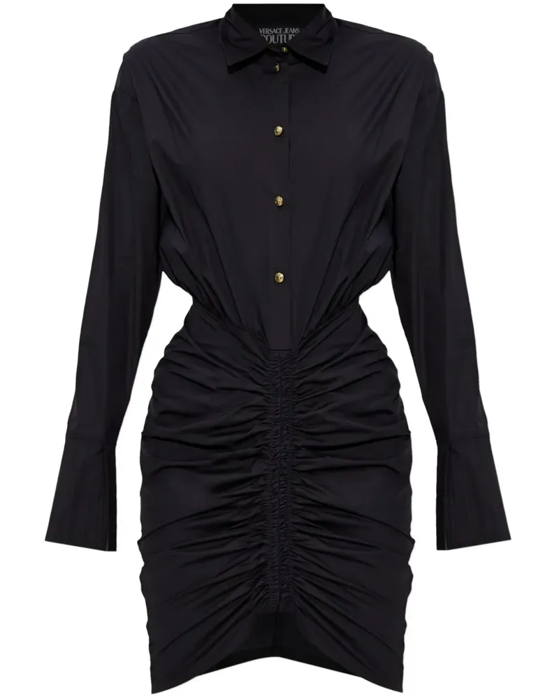 Versace Jeans Gerafftes Hemdkleid - Schwarz Schwarz