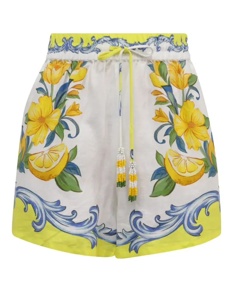 FARM Rio Sicily printed drawstring shorts - Weiß Weiß