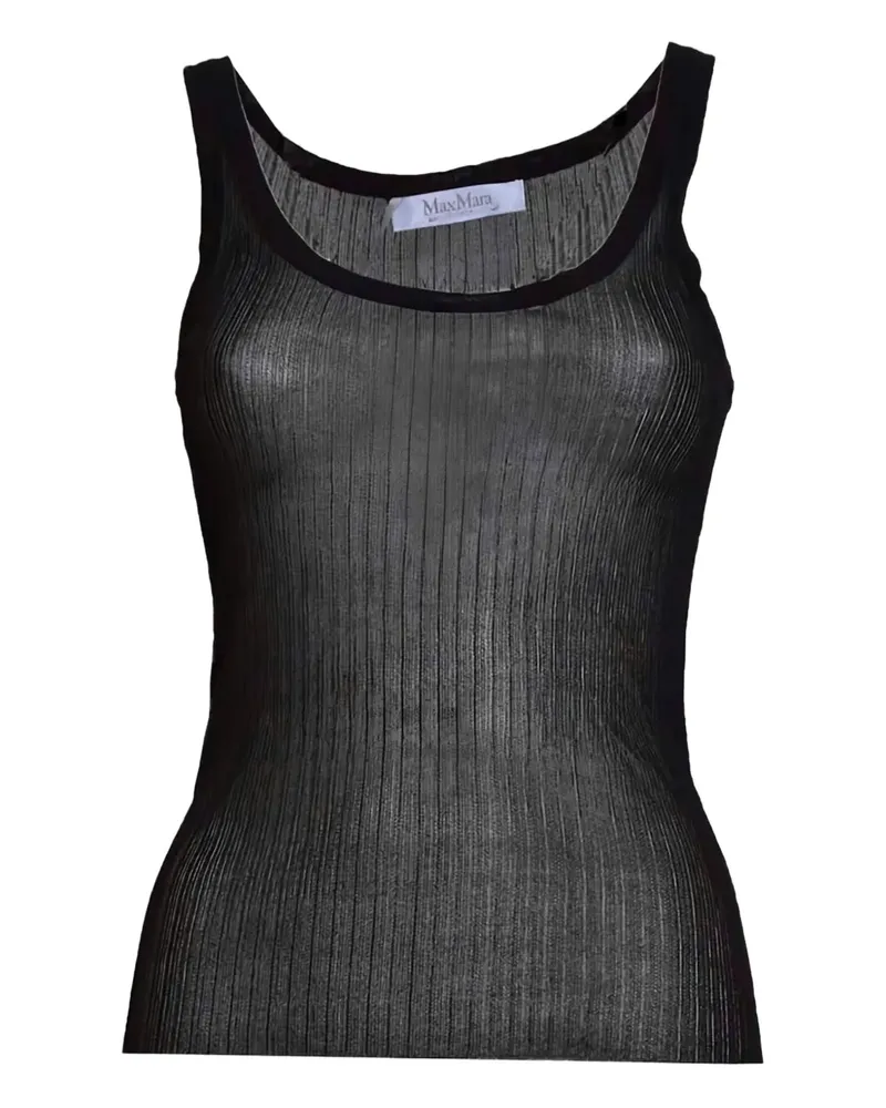 Max Mara Oberteil mit Rundhalsausschnitt - Schwarz Schwarz