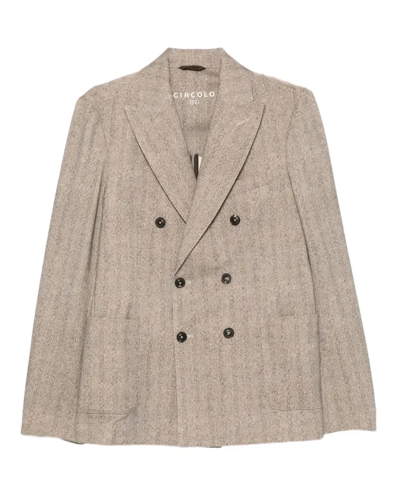 CIRCOLO 1901 double-breasted herringbone blazer - Nude Nude