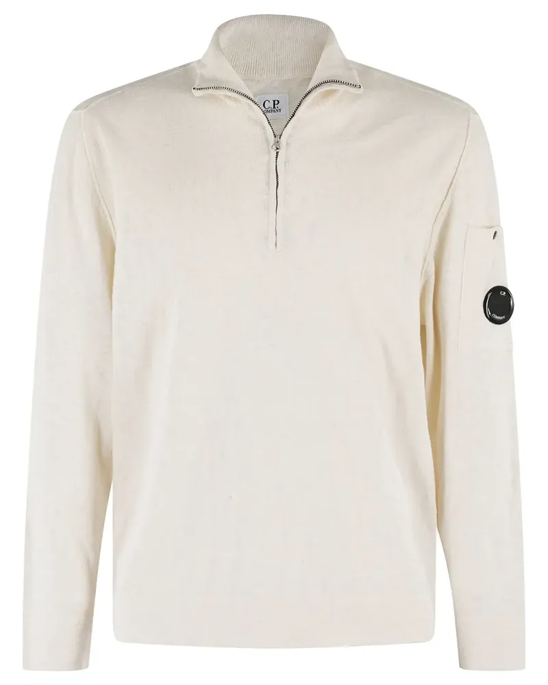 C.P. Company Sweatshirt mit Polokragen - Weiß Weiß