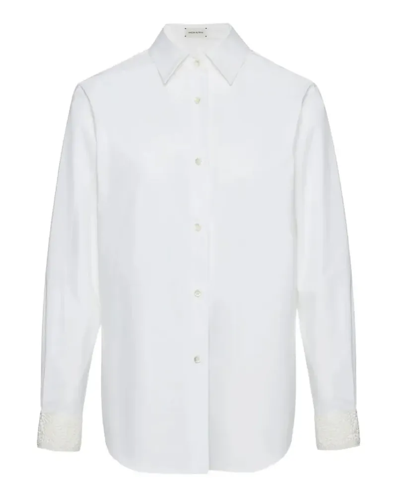 Magda Butrym crochet-panel cotton shirt - Weiß Weiß