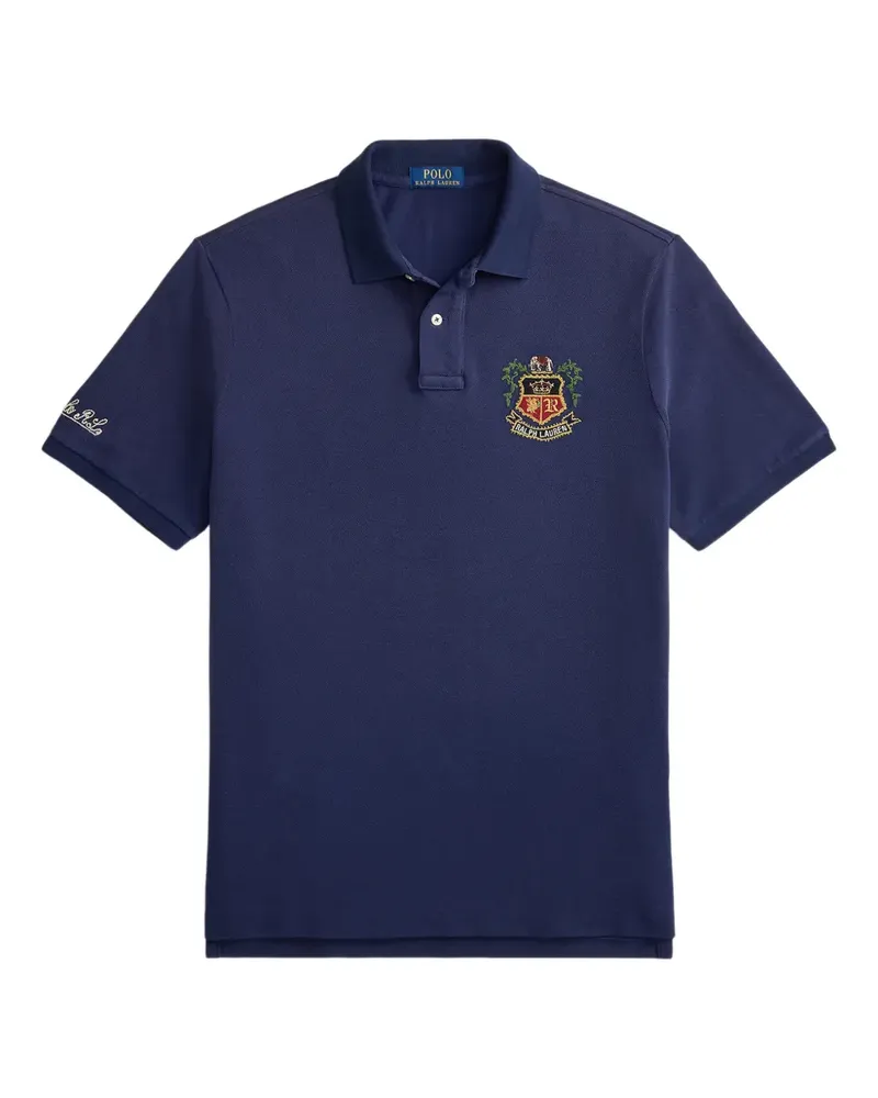 Ralph Lauren Poloshirt mit Wappenstickerei - Blau Blau