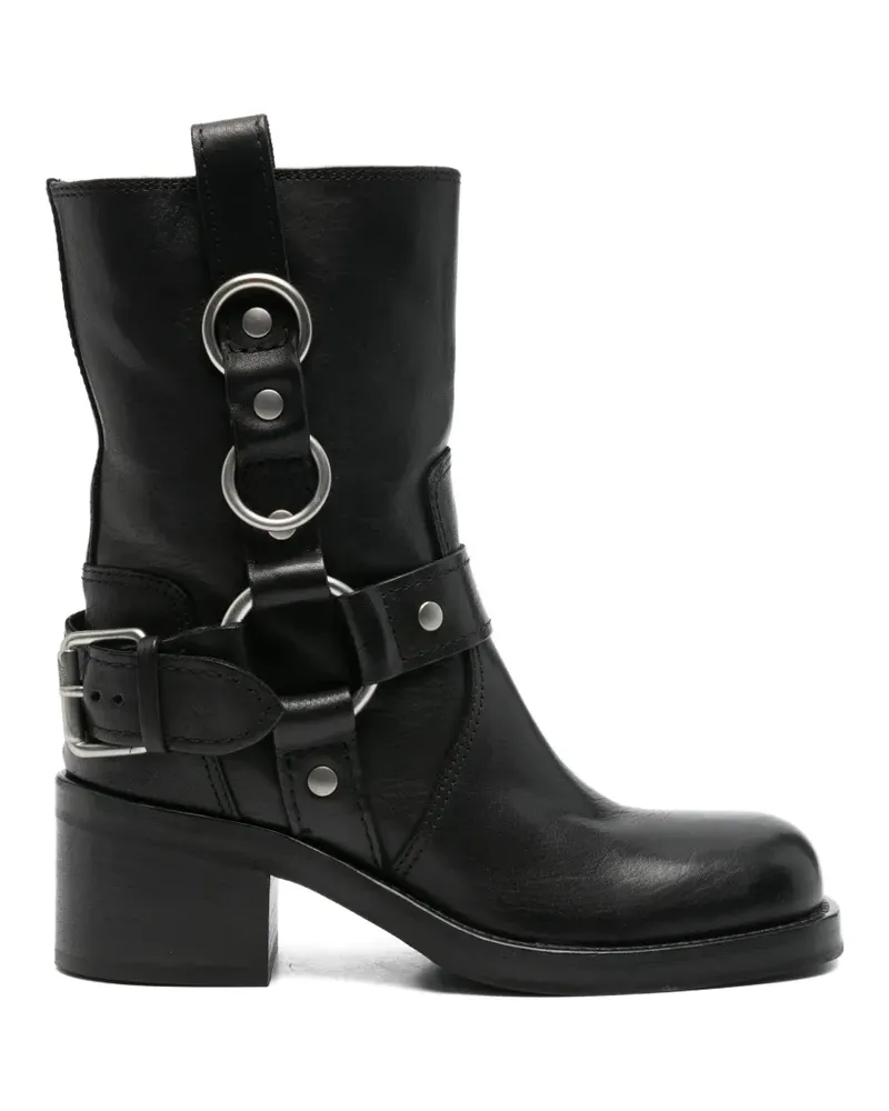 ash buckle-strap boots - Schwarz Schwarz