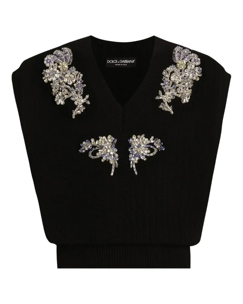 Dolce & Gabbana Verzierter Pullunder mit V-Ausschnitt - Schwarz Schwarz