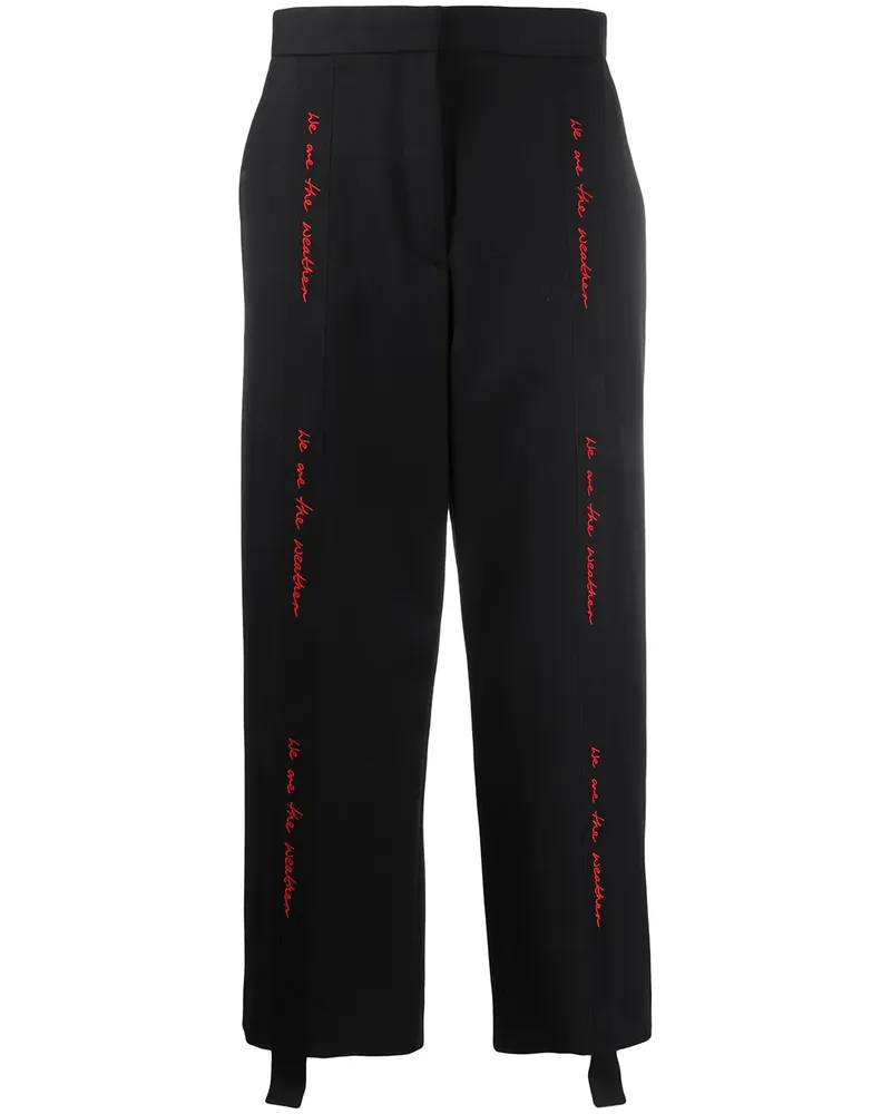 Stella McCartney Bestickte Cropped-Hose - Schwarz Schwarz