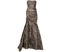 Schulterfreies Abendkleid - Braun