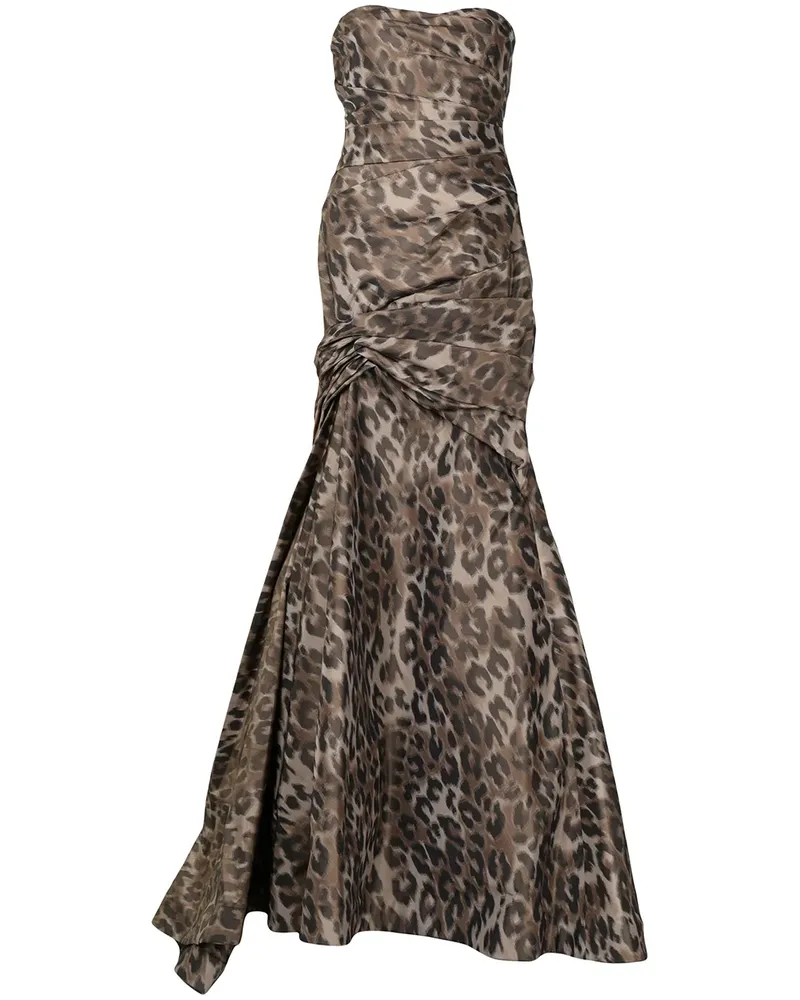 Monique Lhuillier Schulterfreies Abendkleid - Braun Braun