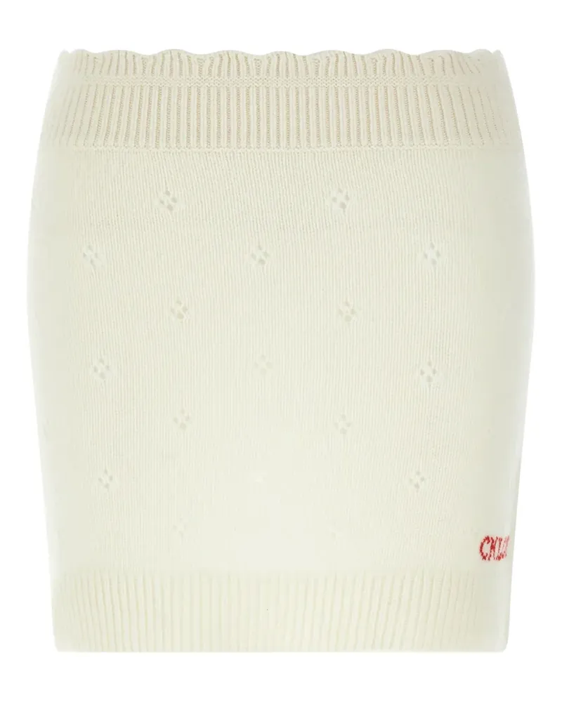 Chloé jacquard-logo knitted mini skirt - Nude Nude