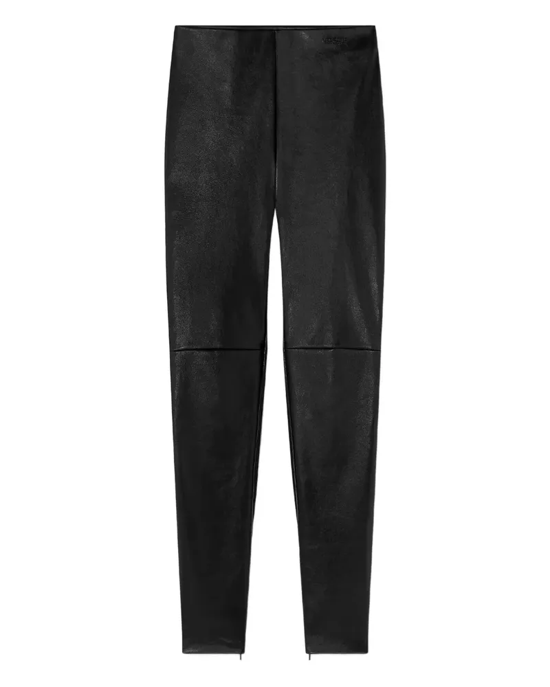 Versace Hose mit Ledereinsätzen - Schwarz Schwarz